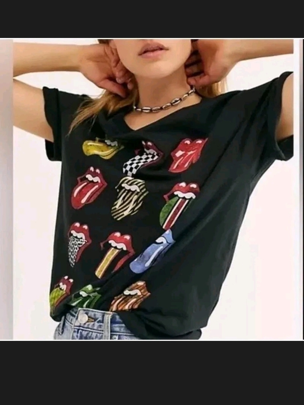 Daydreamer Rolling Stones 12 Tongues Tee Black
